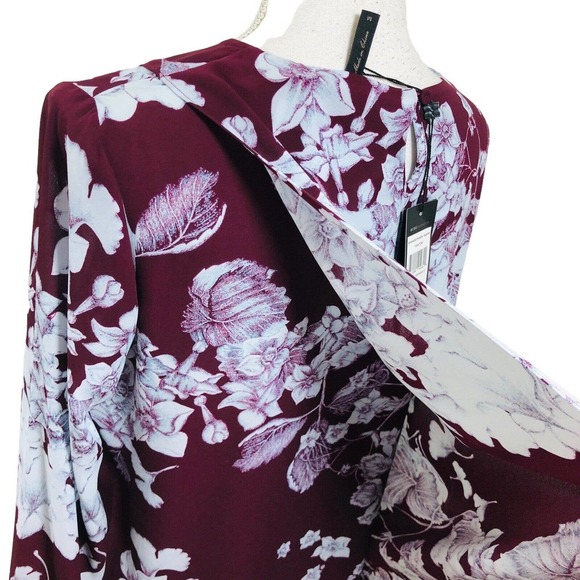 NWT BCBG MaxAzria Ashton Floral Layered Dress Long Sleeve Size M - Picture 6 of 10